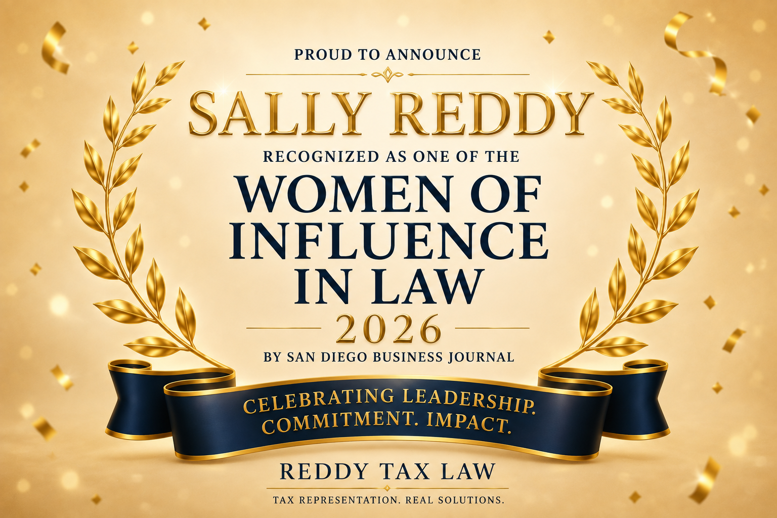 Sally Reddy Recognized by San Diego Business Journal as a 2026 Woman of Influence in Law